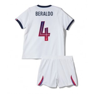 Paris Saint-Germain Lucas Beraldo #4 Jalkapallovaatteet Lasten Vieraspeliasu 2026-27 Lyhythihainen (+ Lyhyet housut)